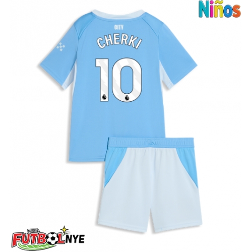 Camiseta Manchester City Rayan Cherki #10 Primera Equipación para niños 2026-27 manga corta (+ pantalones cortos)